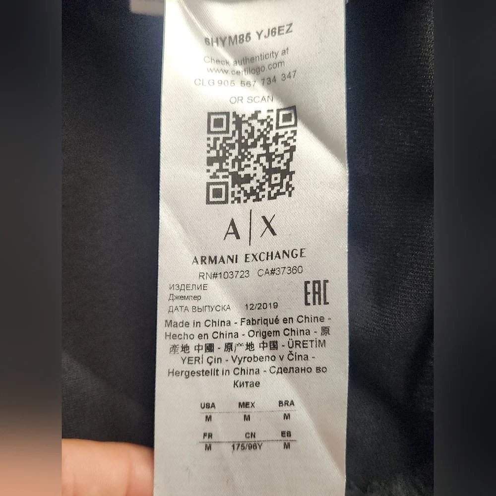 A|X Armani Exchange Multi-Color Logo Drawstring Sweatshirt Size M - Picture 10 of 12